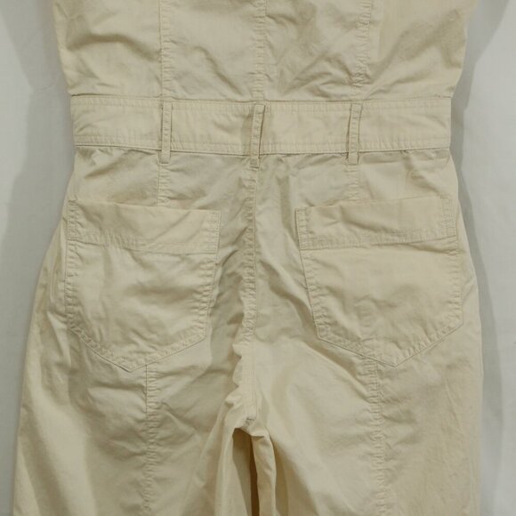 Zara Utility Jumpsuit Beige Short Sleeve Zip Front Size xs - Picture 9 of 10